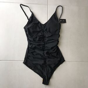 Rosa Secret Swim One Piece Swimsuit Ruched Plunge Swimwear
